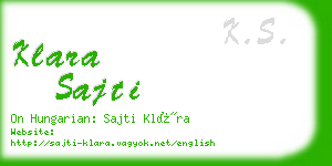 klara sajti business card